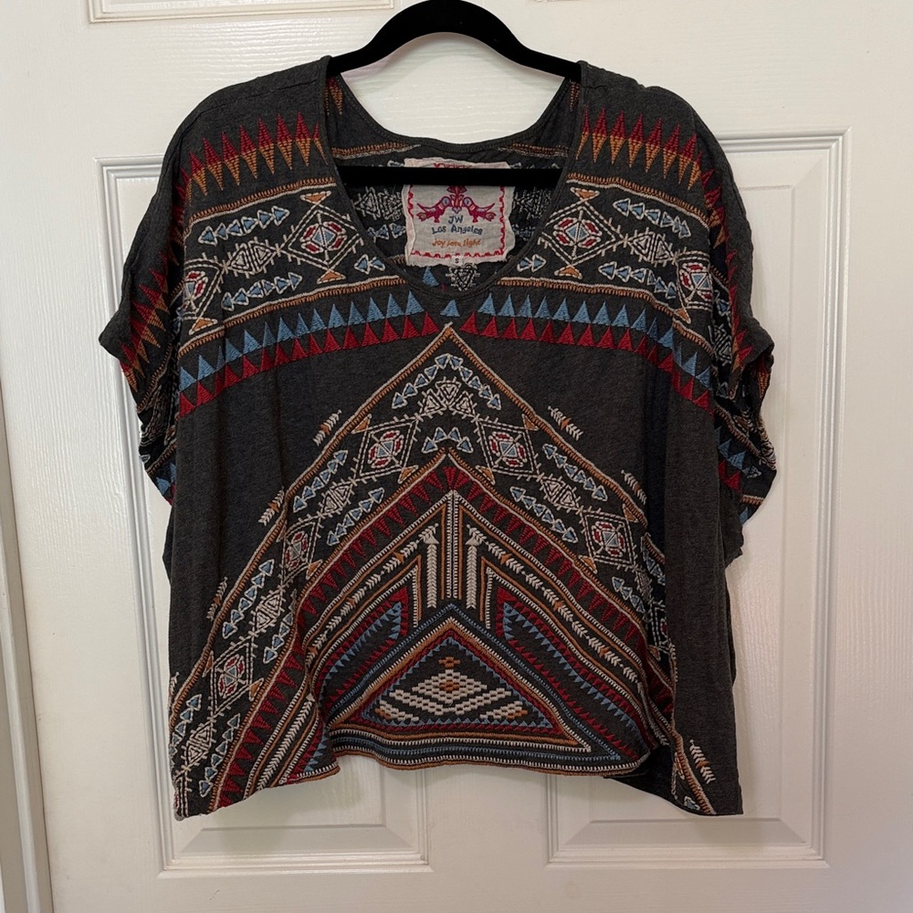 Johnny Was Tribal Print V-Neck Top S to L
